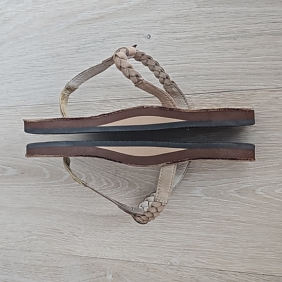 Rainbow Tan Braided T-Strap Flip Flop Sandals US Size Small 5.5/6.5 - Picture 5 of 6